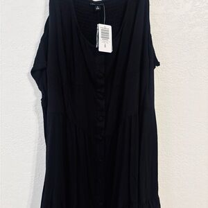 torrid Black Button-Front Women’s Blouse